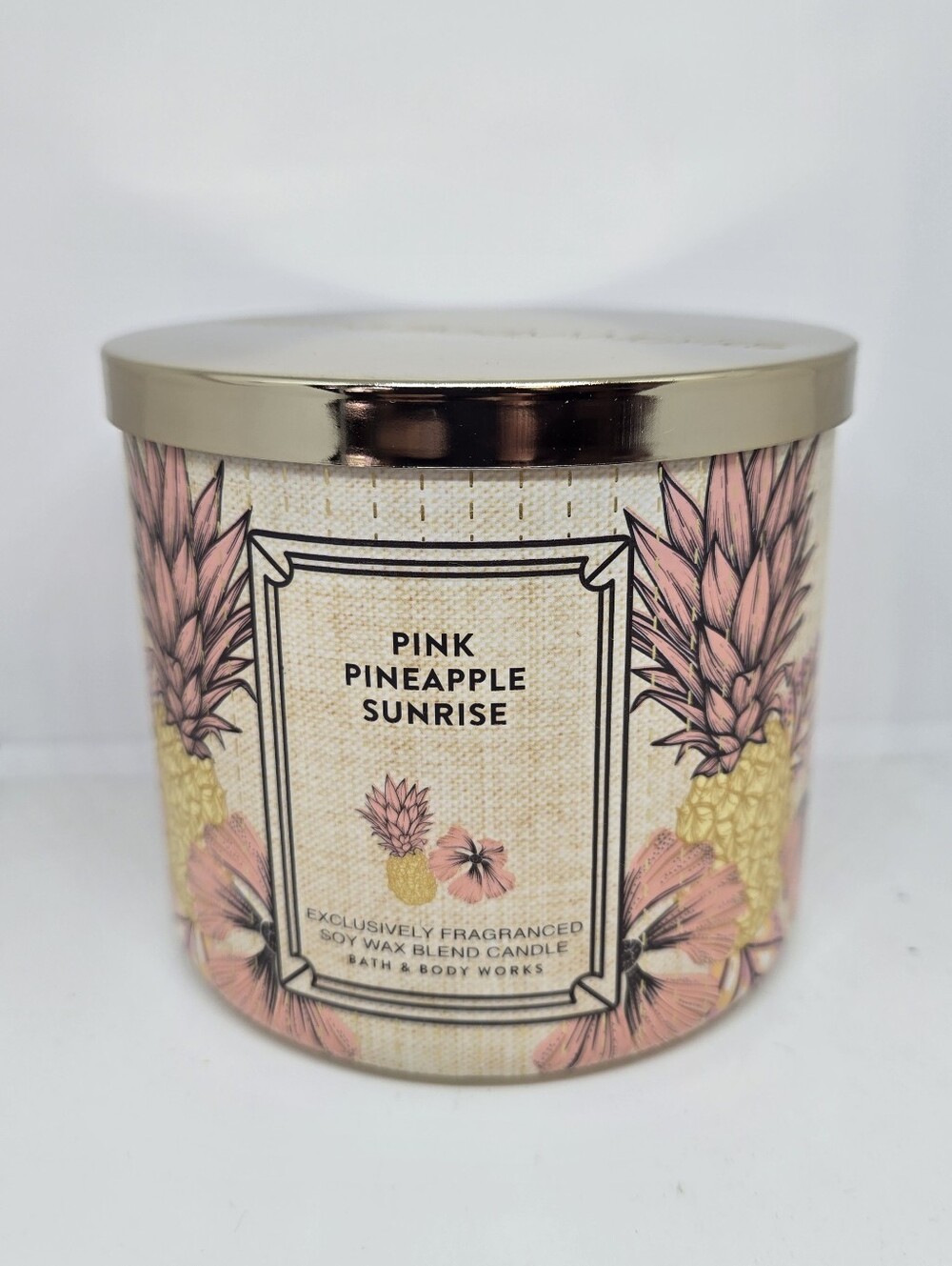 Bath & Body Works Pink & Gold Pineapple Sunrise Candle